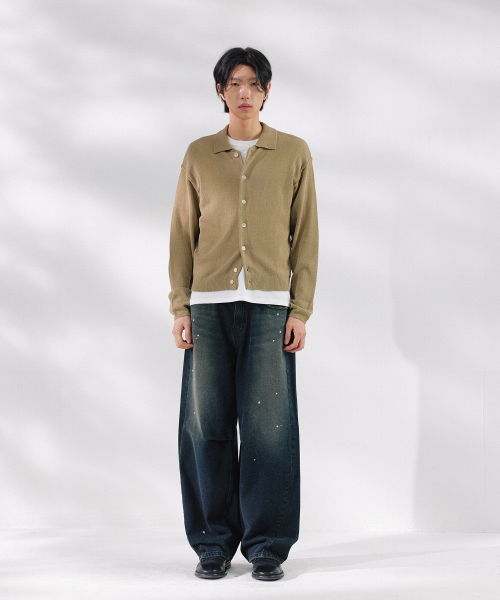 NONBLANK（ノンブランク）の「クロップカラーLSカーディガン_BEIGE（カーディガン/ボレロ・メンズ・ベージュ・MEDIUM/LARGE/X-LARGE）」の8枚目の写真