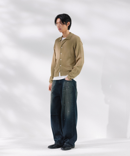 NONBLANK（ノンブランク）の「クロップカラーLSカーディガン_BEIGE（カーディガン/ボレロ・メンズ・ベージュ・MEDIUM/LARGE/X-LARGE）」の9枚目の写真