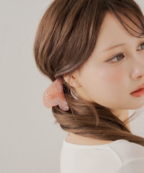 ビジュー付きハートヘアクリップ（その他ヘアアクセサリー）｜Chico