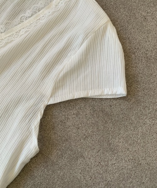 Teem Store(チームストア)の「フレンチスリーブフロントリボントップス(シャツ/ブラウス・レディース・ホワイト・L/M/S)」の13枚目の写真