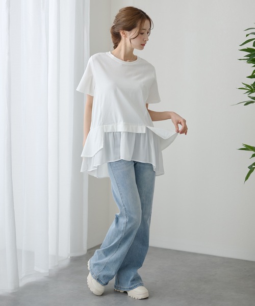 DAYRA（デイラ）の「ハイウエスト ストレート ワイド デニム パンツ（デニムパンツ・レディース・アイボリー/ブラック/ブルー・S/M/XL/L）」の8枚目の写真