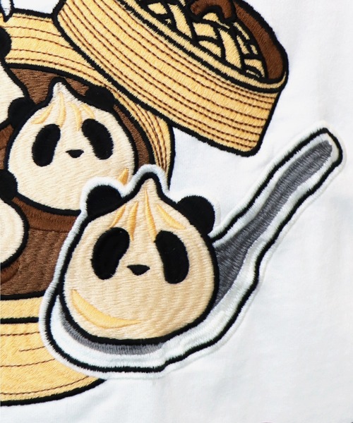 PANDIESTA(パンディエスタ)の「小籠包パンダTシャツ(M2)(Tシャツ/カットソー・メンズ・ホワイト/クリーム/ブラック・M/L/XL/XXL)」の7枚目の写真