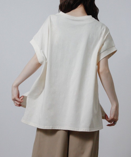 NYLAUS(ナイラス)の「【SG】接触冷感オーバーサイズTシャツ(Tシャツ/カットソー・レディース・アイボリー/ブラック/ライトブルー/チャコール・M)」の15枚目の写真