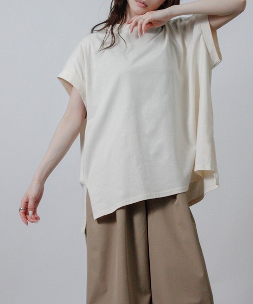 NYLAUS(ナイラス)の「【SG】接触冷感オーバーサイズTシャツ(Tシャツ/カットソー・レディース・アイボリー/ブラック/ライトブルー/チャコール・M)」の16枚目の写真