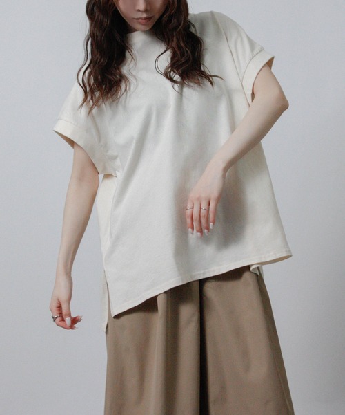 NYLAUS(ナイラス)の「【SG】接触冷感オーバーサイズTシャツ(Tシャツ/カットソー・レディース・アイボリー/ブラック/ライトブルー/チャコール・M)」の17枚目の写真
