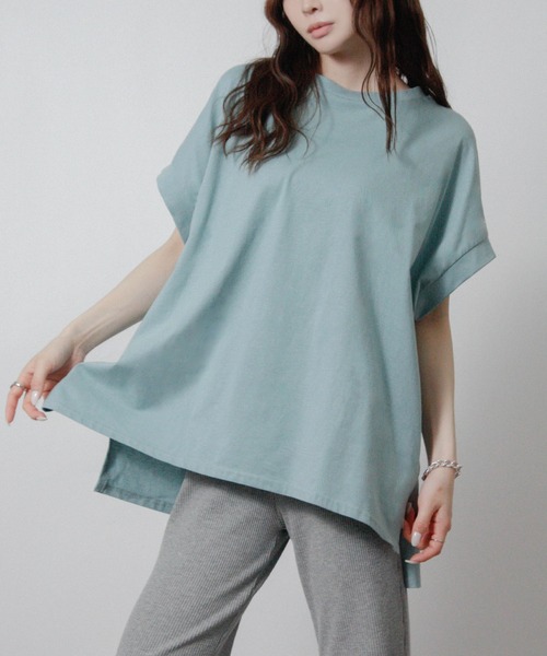 NYLAUS(ナイラス)の「【SG】接触冷感オーバーサイズTシャツ(Tシャツ/カットソー・レディース・アイボリー/ブラック/ライトブルー/チャコール・M)」の22枚目の写真