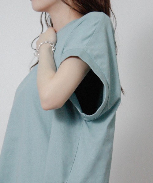 NYLAUS(ナイラス)の「【SG】接触冷感オーバーサイズTシャツ(Tシャツ/カットソー・レディース・アイボリー/ブラック/ライトブルー/チャコール・M)」の11枚目の写真