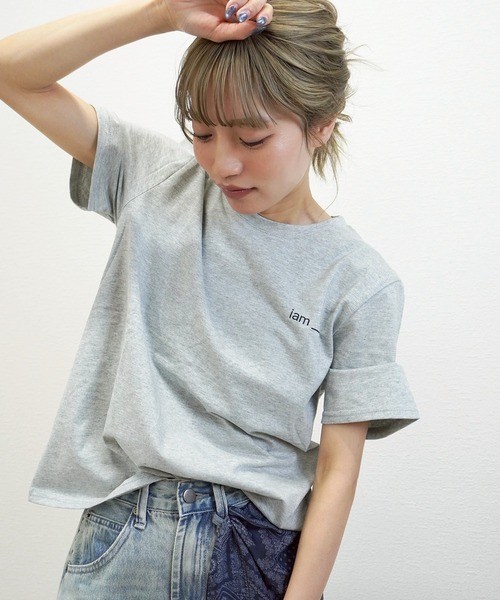gossara(ゴサラ)の「【デイリーに活躍】IamロゴTシャツ(Tシャツ/カットソー・レディース・ホワイト/ブラウン/グレー・FREE)」の2枚目の写真