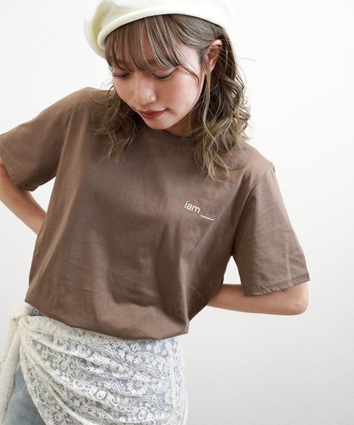 gossara(ゴサラ)の「【デイリーに活躍】IamロゴTシャツ(Tシャツ/カットソー・レディース・ホワイト/ブラウン/グレー・FREE)」の13枚目の写真