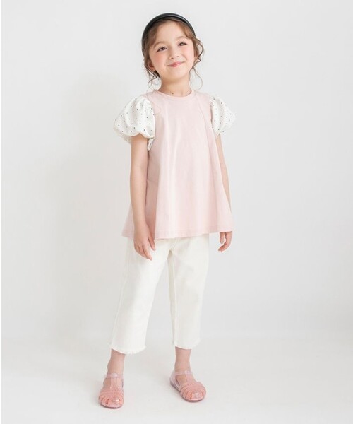 BRANSHES(ブランシェス)の「袖異素材バルーンチュニック(Tシャツ/カットソー・キッズ・ブラック/ピンク・120/130/110/90/140/150/100)」の15枚目の写真