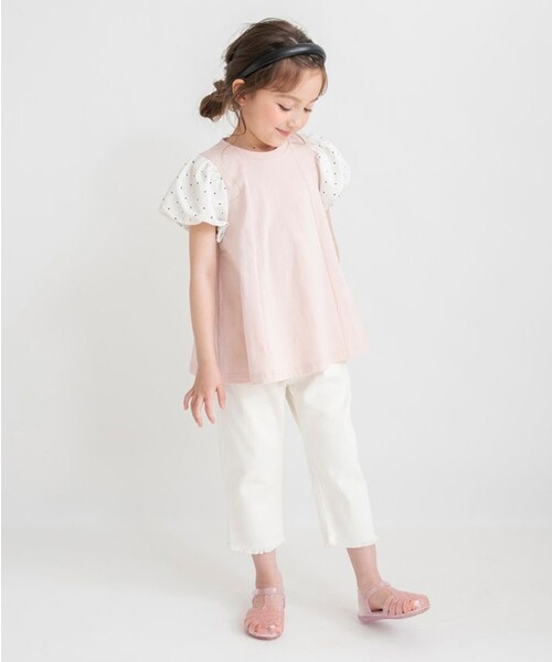 BRANSHES(ブランシェス)の「袖異素材バルーンチュニック(Tシャツ/カットソー・キッズ・ブラック/ピンク・120/130/110/90/140/150/100)」の17枚目の写真