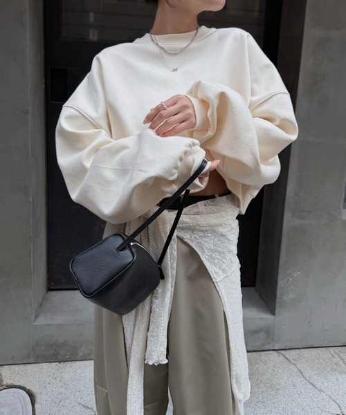nananamoe(ナナナモエ)の「cropped light weight pullover / クロップドライトウェイトプルオーバー(スウェット・レディース・キナリ/杢グレー・FREE)」の1枚目の写真