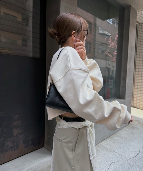 nananamoe(ナナナモエ)の「cropped light weight pullover / クロップドライトウェイトプルオーバー(スウェット・レディース・キナリ/杢グレー・FREE)」の20枚目の写真