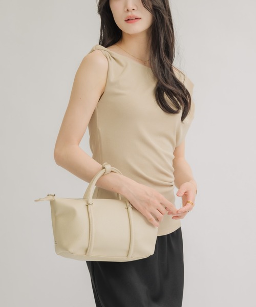 NEUNA(ヌナ)の「【内ポケット付き◎】ソフトレザーベルトハンドバッグ(トートバッグ・レディース・アイボリー/ベージュ/グレー・FREE)」の14枚目の写真