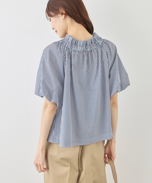 ROPE' PICNIC（ロペピクニック）の「前後2WAYギャザーリボンデザインシャツ/UVケア・接触冷感・リンクコーデ（シャツ/ブラウス・レディース・イエロー/ネイビー/ブルー/オフホワイト・FREE）」の18枚目の写真