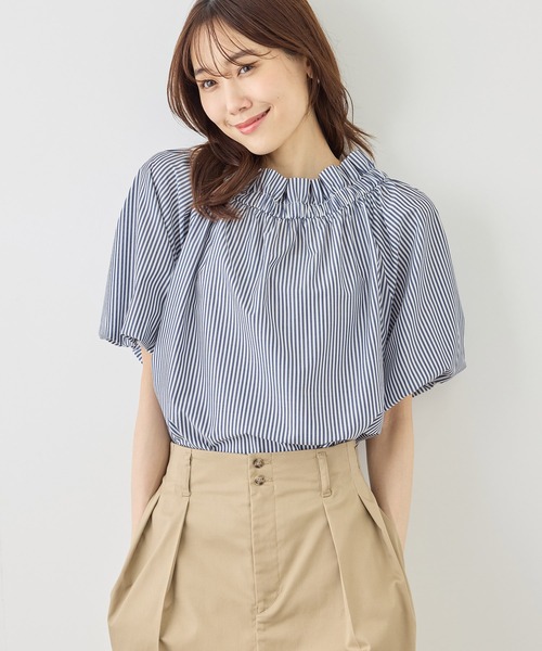 ROPE' PICNIC（ロペピクニック）の「前後2WAYギャザーリボンデザインシャツ/UVケア・接触冷感・リンクコーデ（シャツ/ブラウス・レディース・イエロー/ネイビー/ブルー/オフホワイト・FREE）」の19枚目の写真