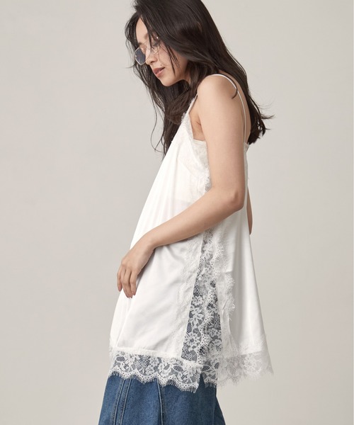 OFROOM(オフルーム)の「Satin Lace Cami|サテンレースキャミ(キャミソール・レディース・ホワイト/ブラック・FREE)」の14枚目の写真