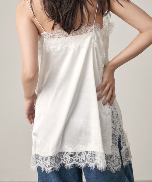 OFROOM(オフルーム)の「Satin Lace Cami|サテンレースキャミ(キャミソール・レディース・ホワイト/ブラック・FREE)」の15枚目の写真