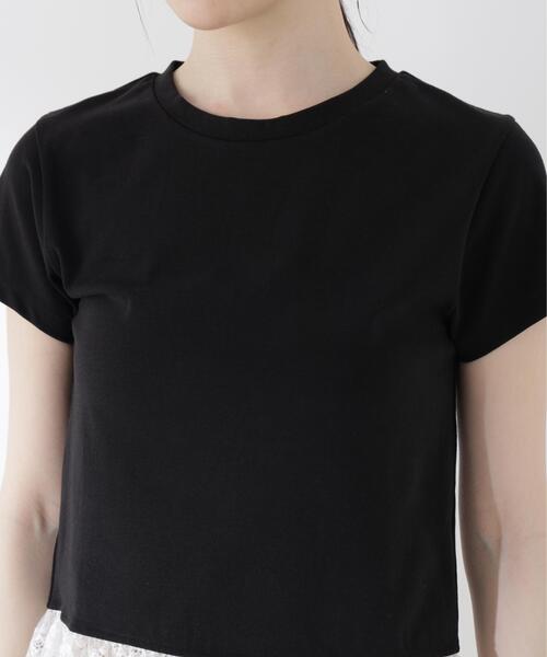 a/mie（アミー）の「＜ａ＞レースヘムＴシャツ / 1216269500（Tシャツ/カットソー・レディース・ブラック/ホワイト・MEDIUM/SMALL）」の13枚目の写真