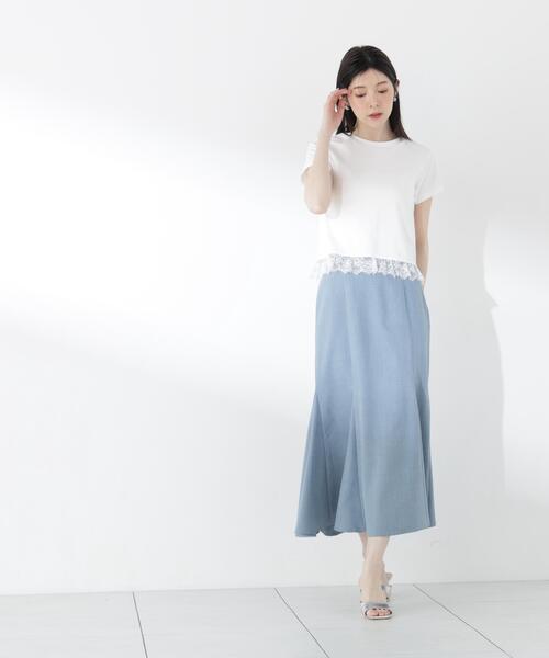 a/mie（アミー）の「＜ａ＞レースヘムＴシャツ / 1216269500（Tシャツ/カットソー・レディース・ブラック/ホワイト・MEDIUM/SMALL）」の22枚目の写真