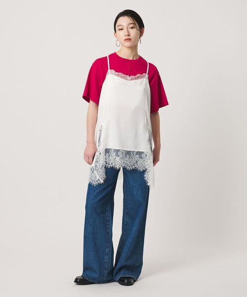 ER(イーアール)の「<ER>レースキャミソール(Tシャツ/カットソー・レディース・ブラック/その他1/ホワイト・FREE)」の5枚目の写真