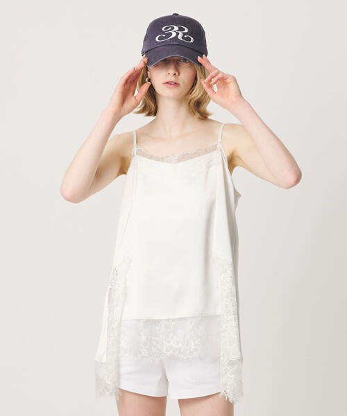 ER(イーアール)の「<ER>レースキャミソール(Tシャツ/カットソー・レディース・ブラック/その他1/ホワイト・FREE)」の9枚目の写真