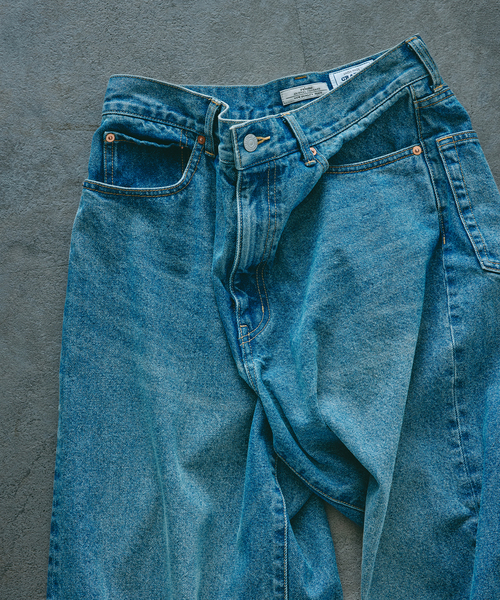 JOURNAL STANDARD relume（ジャーナルスタンダード　レリューム）の「クラフトデニム ワイドパンツ 12OZ（デニムパンツ・メンズ・ブルー/ブラックミックス/ブルー系その他・MEDIUM/LARGE）」の13枚目の写真