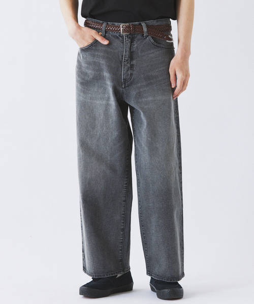JOURNAL STANDARD relume（ジャーナルスタンダード　レリューム）の「クラフトデニム ワイドパンツ 12OZ（デニムパンツ・メンズ・ブルー/ブラックミックス/ブルー系その他・MEDIUM/LARGE）」の5枚目の写真