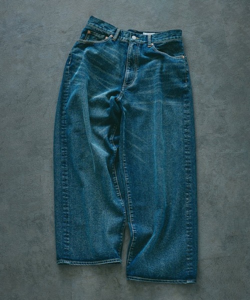 JOURNAL STANDARD relume(ジャーナルスタンダード レリューム)の「クラフトデニム ワイドパンツ 12OZ(デニムパンツ・メンズ・ブルー/ブラックミックス/ブルー系その他・MEDIUM/LARGE)」の3枚目の写真