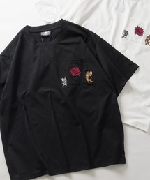 TOM&JERRY（トムアンドジェリー）の「【15】〔TOM&JERRY トム&ジェリー〕ドライタッチ コットンライク ポケット刺繍 半袖Tシャツ 吸水速乾 UVカット さかな 三匹の子猫 カナリア（Tシャツ/カットソー）」