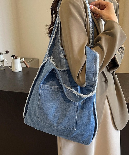 VIBGYOR(ヴィブジョー)の「Mignonjour/デニムトートバッグ M2930(トートバッグ・レディース・ブルー/ネイビー・FREE)」の3枚目の写真