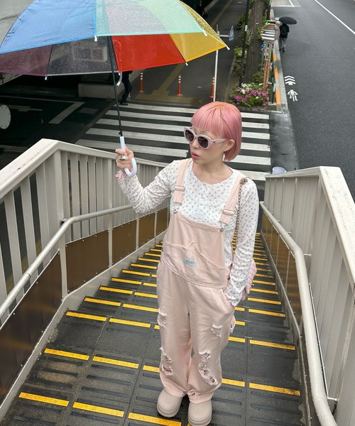 Alley Tokyo(アリートーキョー)の「パターンメッシュのロンTキャミセット(Tシャツ/カットソー・レディース・ピンク/アニマル/オフホワイト・FREE)」の6枚目の写真