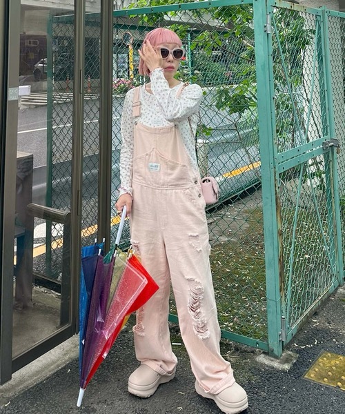 Alley Tokyo(アリートーキョー)の「パターンメッシュのロンTキャミセット(Tシャツ/カットソー・レディース・ピンク/アニマル/オフホワイト・FREE)」の9枚目の写真