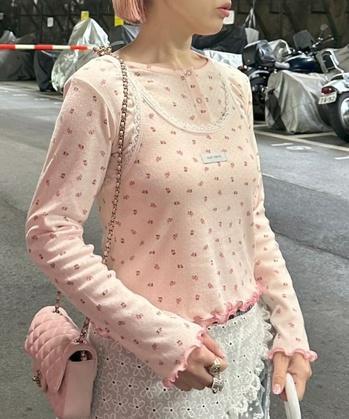 Alley Tokyo(アリートーキョー)の「パターンメッシュのロンTキャミセット(Tシャツ/カットソー・レディース・ピンク/アニマル/オフホワイト・FREE)」の11枚目の写真