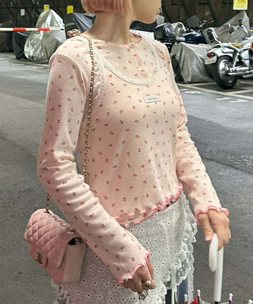 Alley Tokyo(アリートーキョー)の「パターンメッシュのロンTキャミセット(Tシャツ/カットソー・レディース・ピンク/アニマル/オフホワイト・FREE)」の13枚目の写真