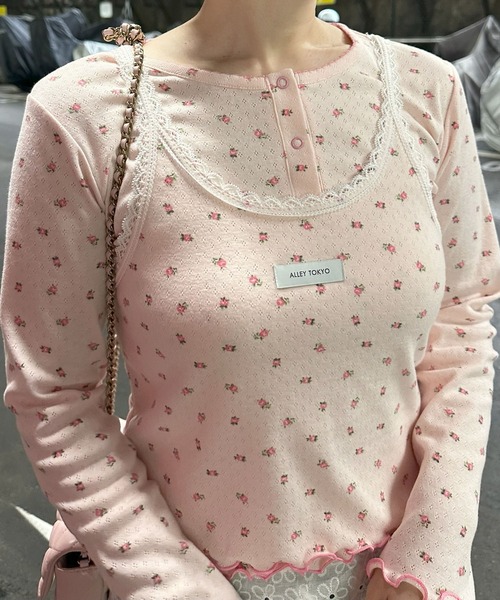 Alley Tokyo(アリートーキョー)の「パターンメッシュのロンTキャミセット(Tシャツ/カットソー・レディース・ピンク/アニマル/オフホワイト・FREE)」の15枚目の写真