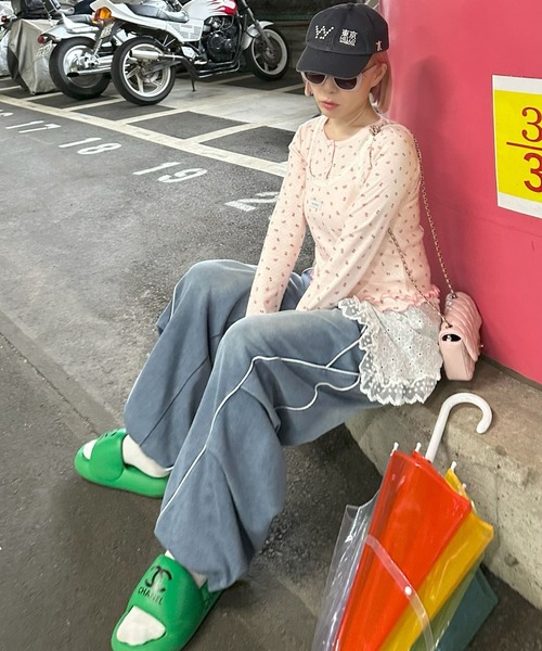 Alley Tokyo(アリートーキョー)の「パターンメッシュのロンTキャミセット(Tシャツ/カットソー・レディース・ピンク/アニマル/オフホワイト・FREE)」の14枚目の写真