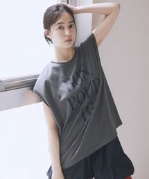フレンチスリーブプリントTシャツ