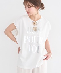 フレンチスリーブプリントTシャツ