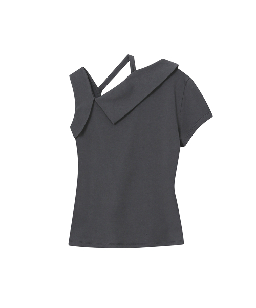 Miseki SEOUL(ミセキソウル)の「Shoulder strap unbalance top CHARCOAL(Tシャツ/カットソー・レディース・その他・1/2)」の3枚目の写真