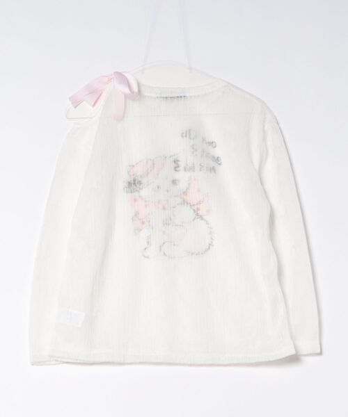 Ritzy（リッツィー）の「リボンショルダーシアープリントトップス（Tシャツ/カットソー・レディース・ホワイト・M/L）」の8枚目の写真