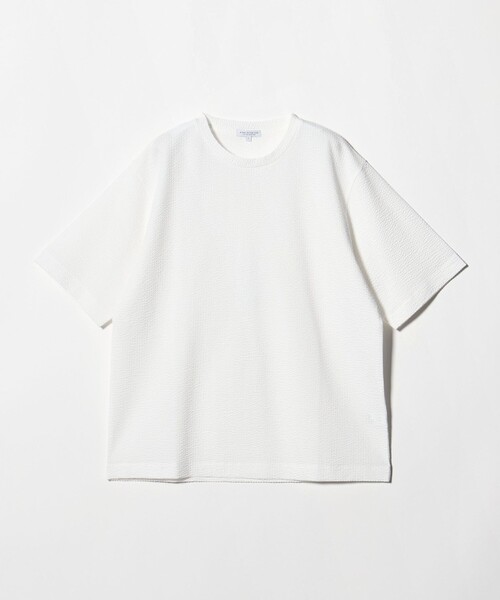 A DAY IN THE LIFE UNITED ARROWS(アデイインザライフユナイテッドアローズ)の「シルケット サッカー リラックス カットソー-吸水速乾-<A DAY IN THE LIFE>(Tシャツ/カットソー・メンズ・その他1/ホワイト/ネイビー・L/M)」の2枚目の写真