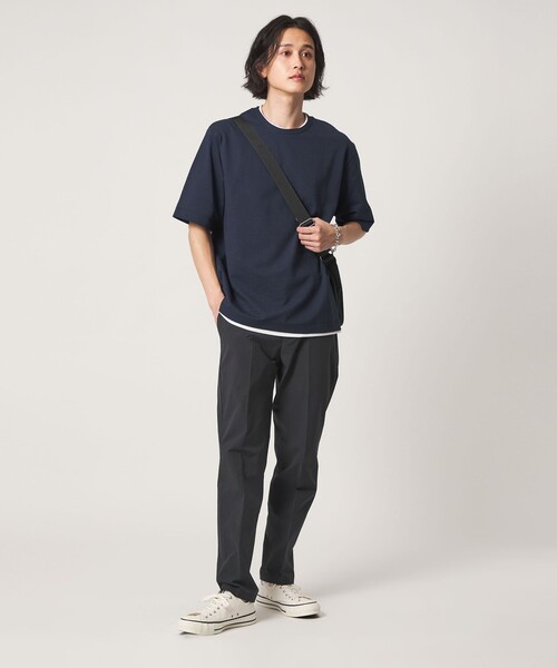 A DAY IN THE LIFE UNITED ARROWS(アデイインザライフユナイテッドアローズ)の「シルケット サッカー リラックス カットソー-吸水速乾-<A DAY IN THE LIFE>(Tシャツ/カットソー・メンズ・その他1/ホワイト/ネイビー・L/M)」の18枚目の写真