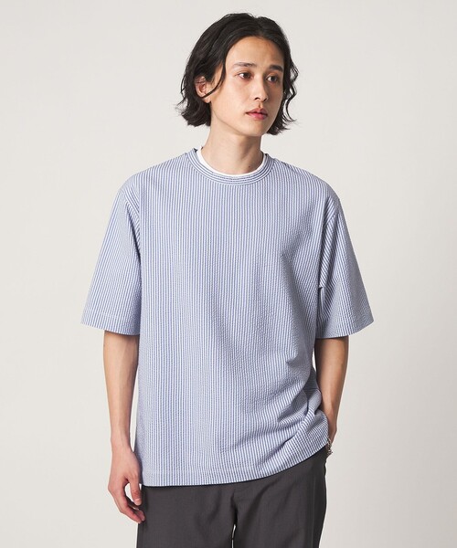 A DAY IN THE LIFE UNITED ARROWS(アデイインザライフユナイテッドアローズ)の「シルケット サッカー リラックス カットソー-吸水速乾-<A DAY IN THE LIFE>(Tシャツ/カットソー・メンズ・その他1/ホワイト/ネイビー・L/M)」の20枚目の写真