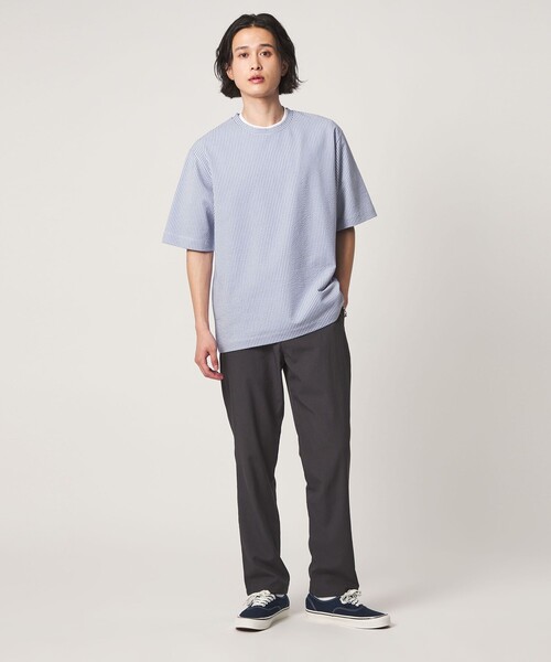 A DAY IN THE LIFE UNITED ARROWS(アデイインザライフユナイテッドアローズ)の「シルケット サッカー リラックス カットソー-吸水速乾-<A DAY IN THE LIFE>(Tシャツ/カットソー・メンズ・その他1/ホワイト/ネイビー・L/M)」の21枚目の写真