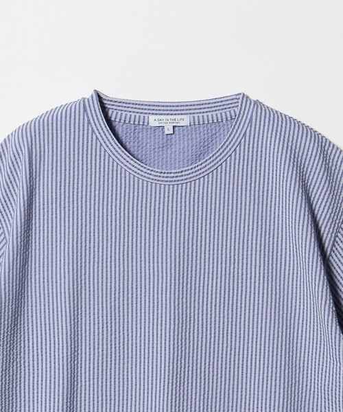 A DAY IN THE LIFE UNITED ARROWS(アデイインザライフユナイテッドアローズ)の「シルケット サッカー リラックス カットソー-吸水速乾-<A DAY IN THE LIFE>(Tシャツ/カットソー・メンズ・その他1/ホワイト/ネイビー・L/M)」の10枚目の写真
