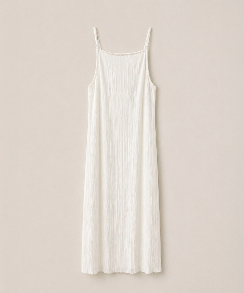 320SHOWROOM(320ショールーム)の「Pleated Slip Long Dress White(ワンピース・レディース・ホワイト・FREE)」の3枚目の写真
