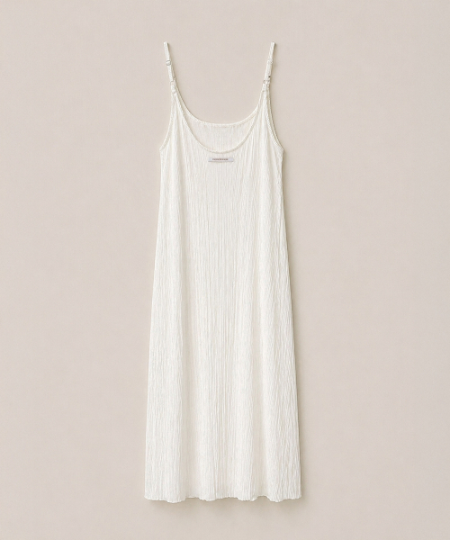 320SHOWROOM(320ショールーム)の「Pleated Slip Long Dress White(ワンピース・レディース・ホワイト・FREE)」の4枚目の写真