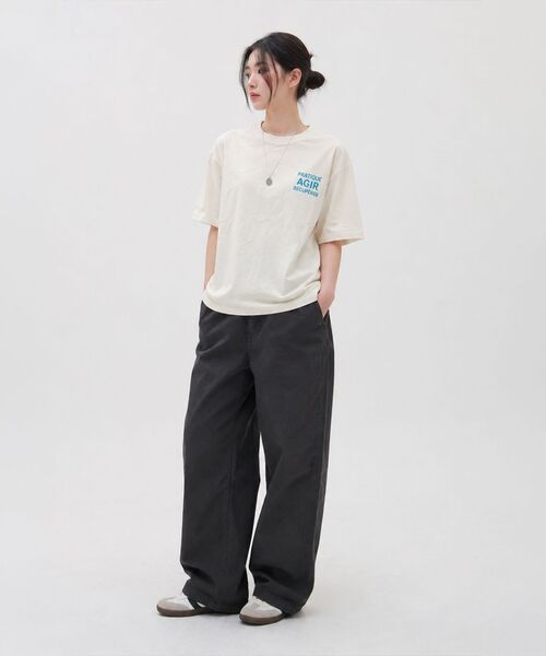 LENGAGEMENT(ランガージュマン)の「AGIR Salt Wash Crop Short Sleeve T-Shirt (Red)(Tシャツ/カットソー・レディース・レッド・1/2)」の12枚目の写真