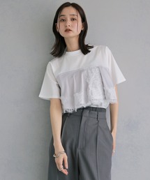 &g'aime（アンジェム）の「【&ｇ'aime 】サテンビスチェレイヤードT　Satin Bustier Layered Tee（Tシャツ/カットソー）」